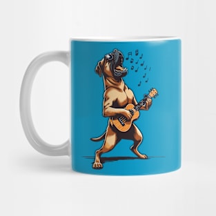 Dog Playing Guitar Singing Boerboel Bull Mastiff Mug